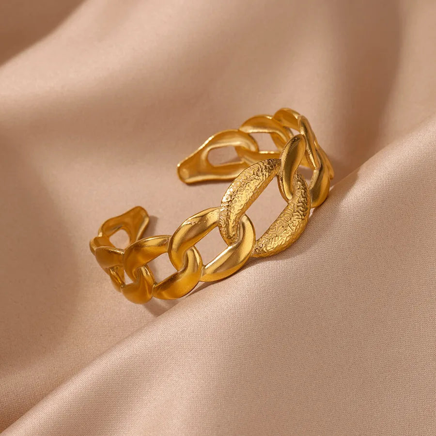 18K Gold Plated Hollow Chain Bracelet for Women