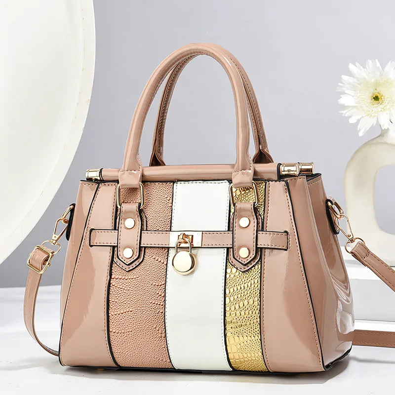 Women's Multicolor PU Leather Square Handbag