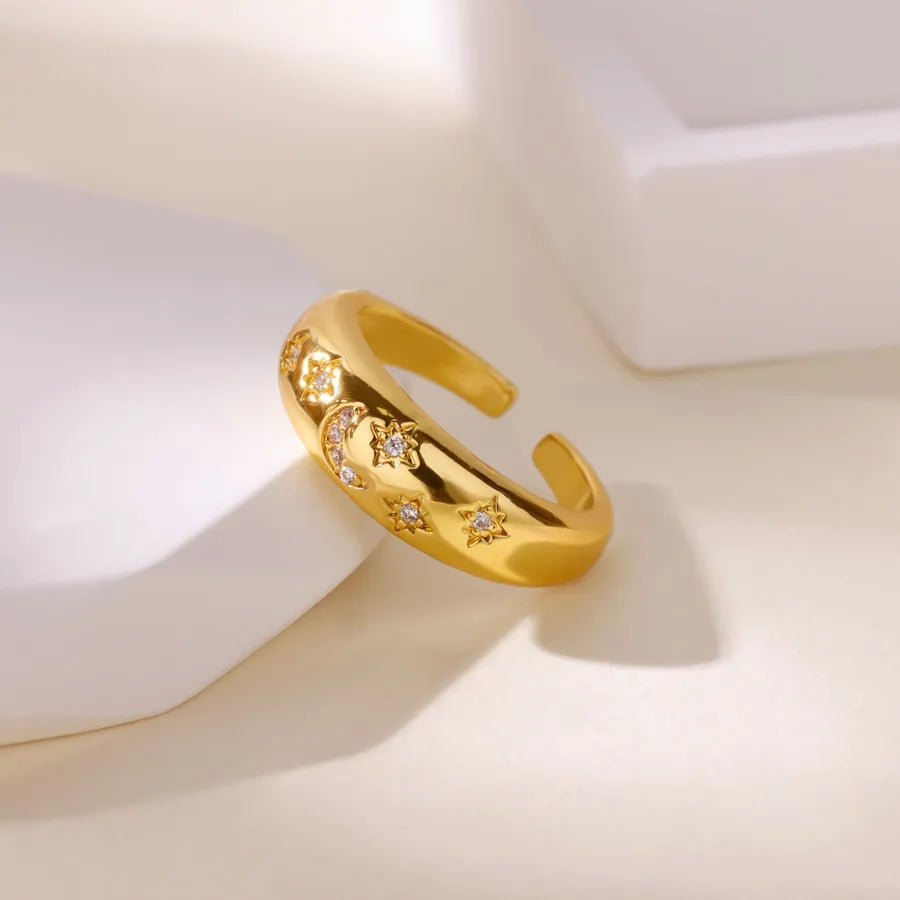 Elegant Geometric Open Ring in 18K Gold