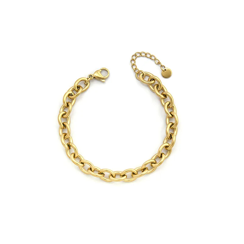 Gold Plated Stainless Steel Unisex Bracelet Gold