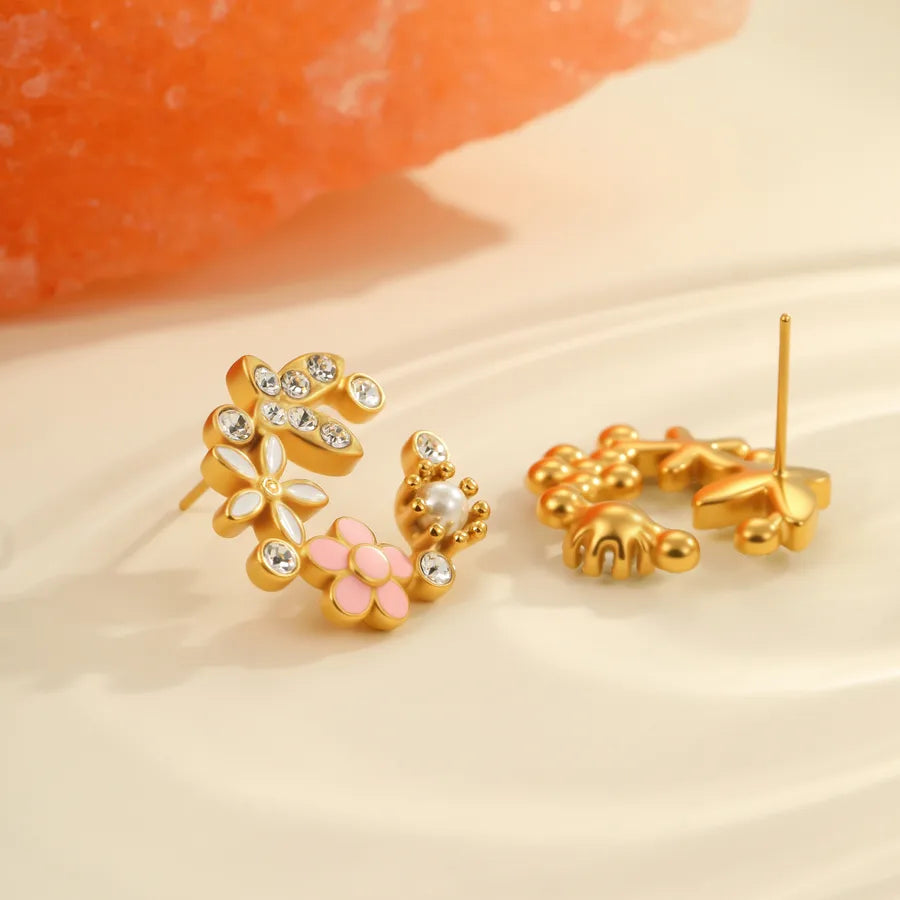 18K Gold Plated Colorful Petal Earrings