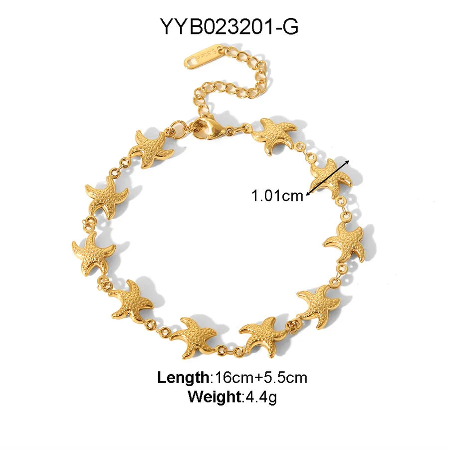 Luxury Titanium Steel Charm Bracelet Average Size Gold 2#