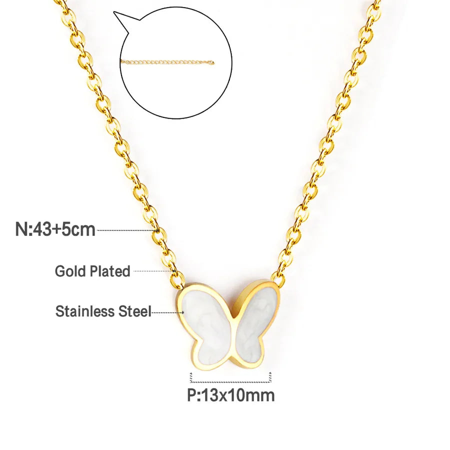 Gold Butterfly Pendant Necklace NE26970AG