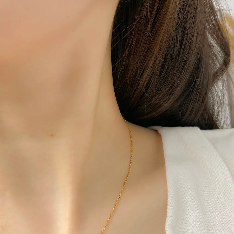 18K Gold Plated Geometric Titanium Steel Necklace