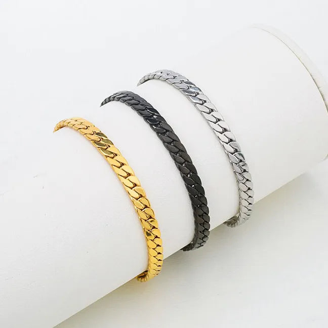 Geometric Titanium Steel Bracelet – PVD Coated