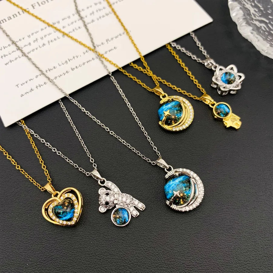 Blue Sky Star Pendant Necklace – Gold Plated