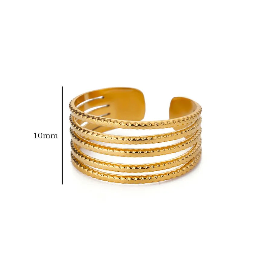 18K Gold Plated Geometric Open Ring 3