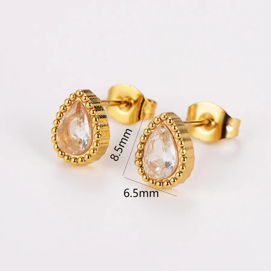 Gold Plated Geometric Star Zircon Stud Earrings