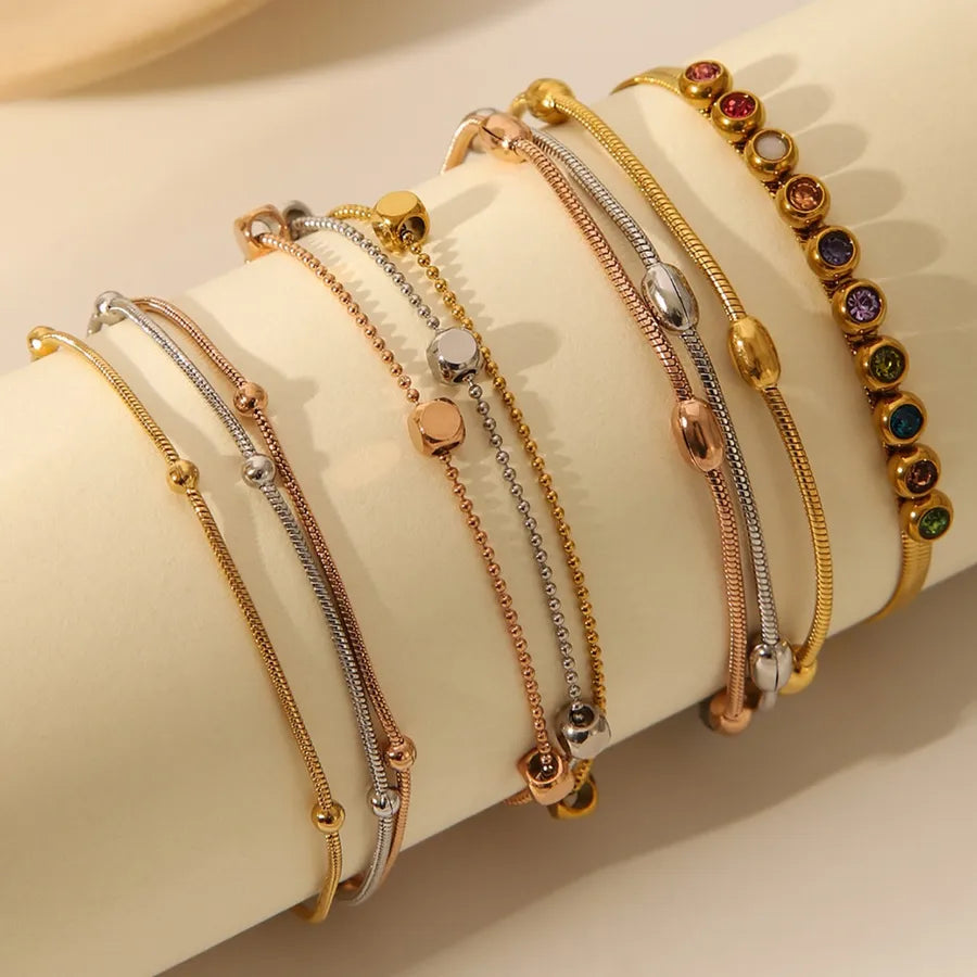 Gold Heart Double Ring Bracelet for Women