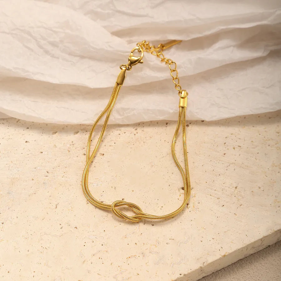Gold Knot Stainless Steel Bracelet for Women