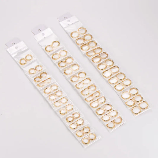 18K Gold Plated Stainless Steel Hoop Earrings Set