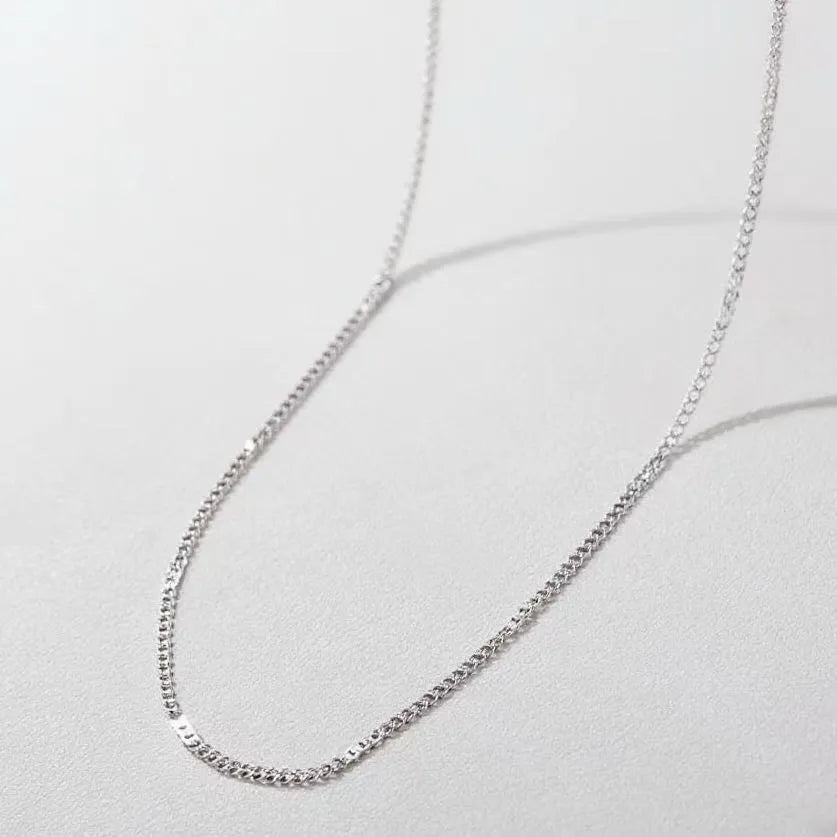 Women's Titanium Steel Box Chain Pendant Necklace Flattened Chain Necklace - Steel Color