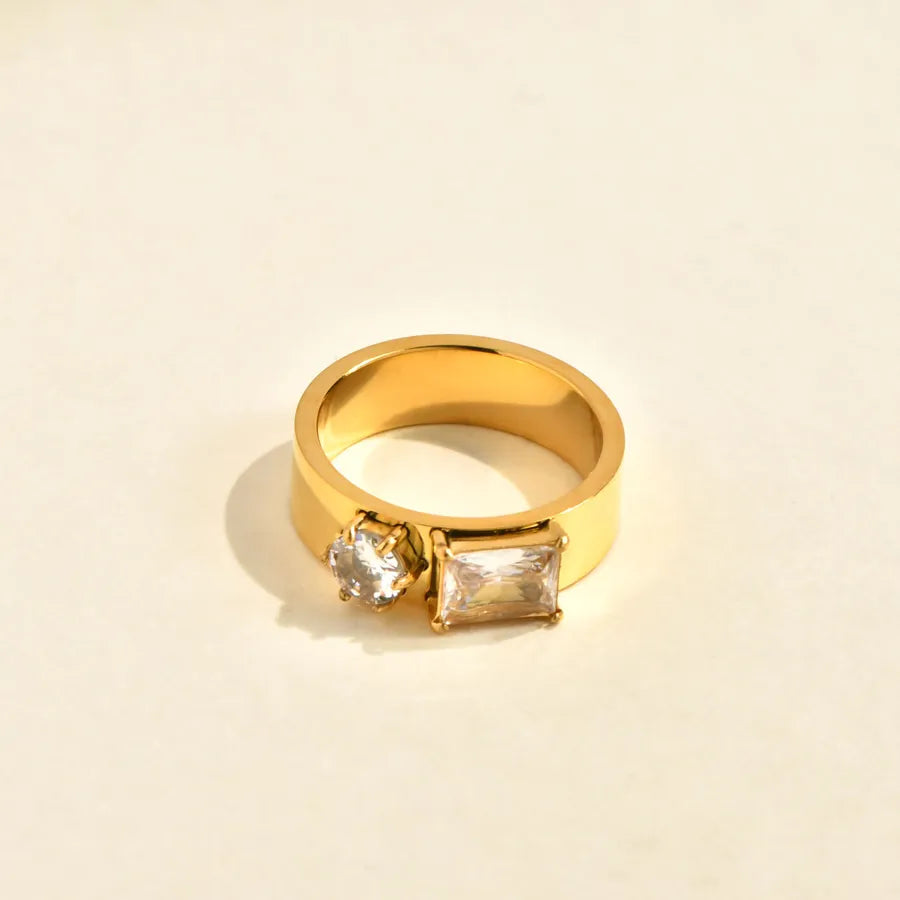 18K Gold Plated Spiral Zirconia Ring 5773001