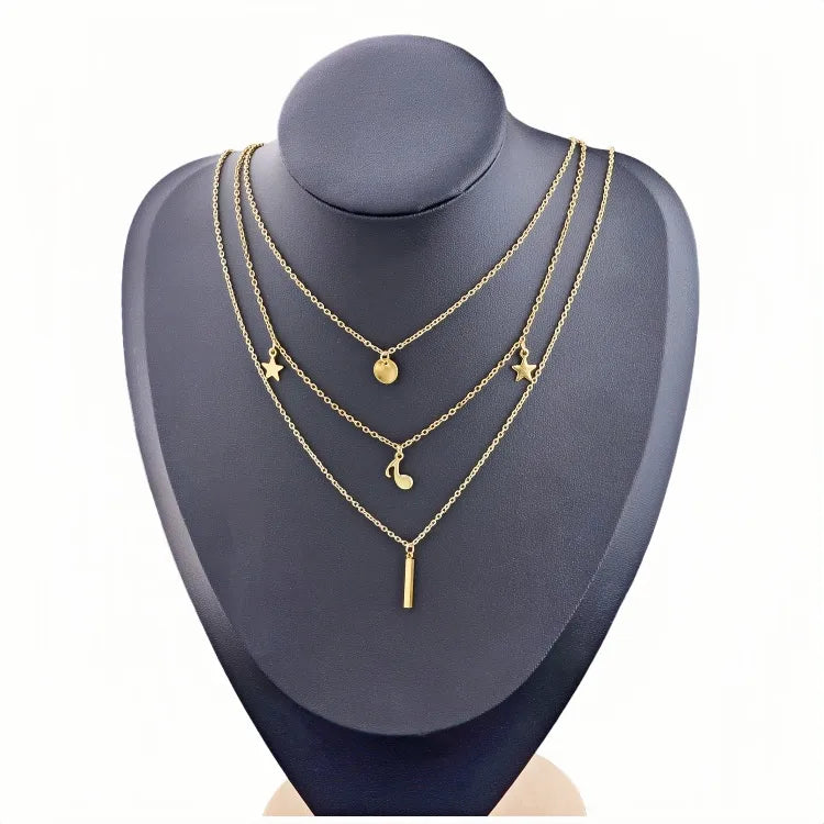 Gold Plated Stainless Steel Pendant Necklace