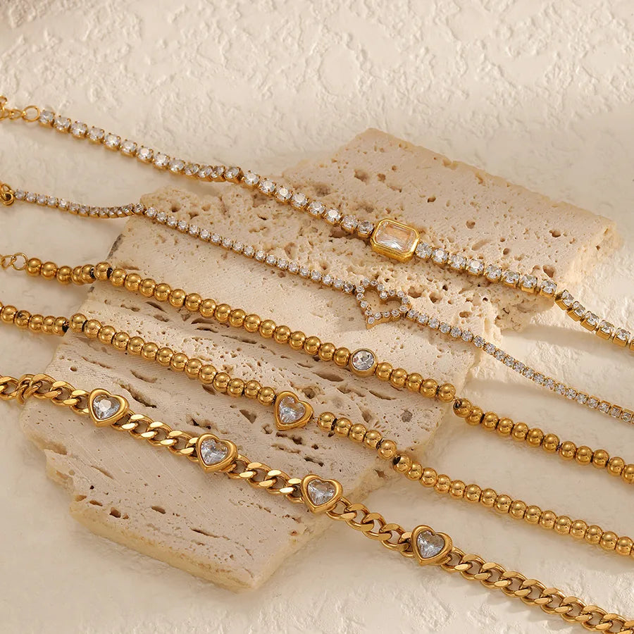 Heart-Shaped Zirconia Tennis Bracelet for Women