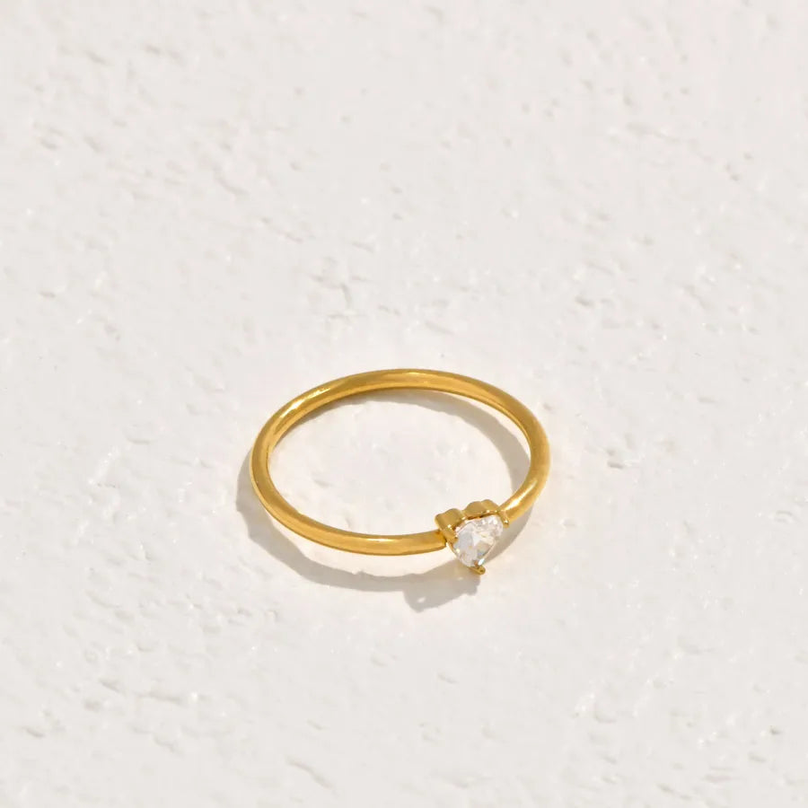 Gold & Silver Geometric Zircon Ring Gold 3