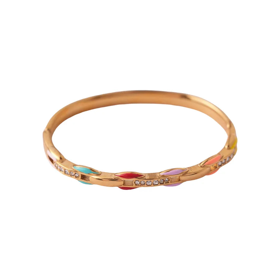 Elegant Geometric Diamond Bangle Bracelet