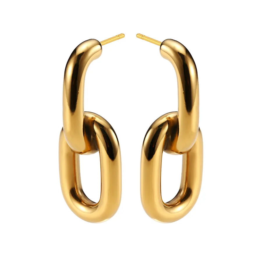 Geometric Stainless Steel Drop Earrings