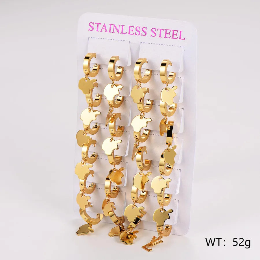 Gold Stainless Steel Star & Heart Ear Cuffs - 12 Pairs iPhone