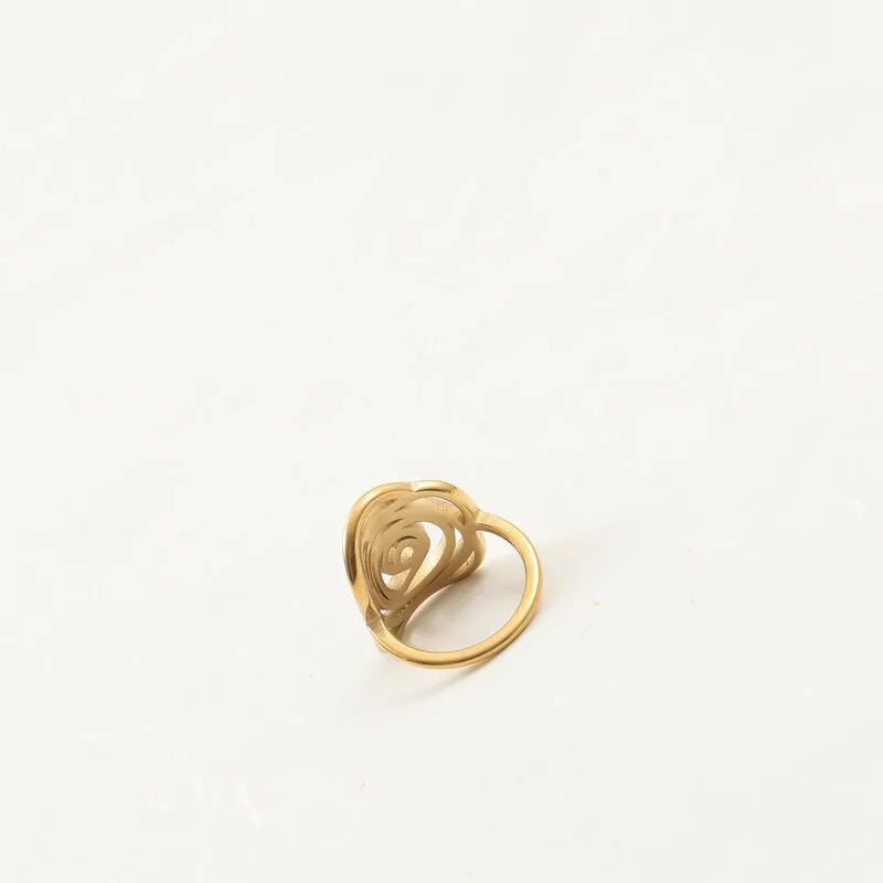 Gold Plated Rose Flower Ring for Women