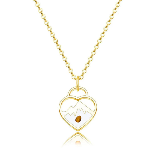 Mustard Seed Heart Necklace – Stainless Steel