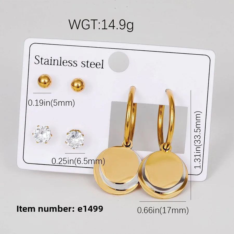 18K Gold Plated Star & Heart Drop Earrings E-1499