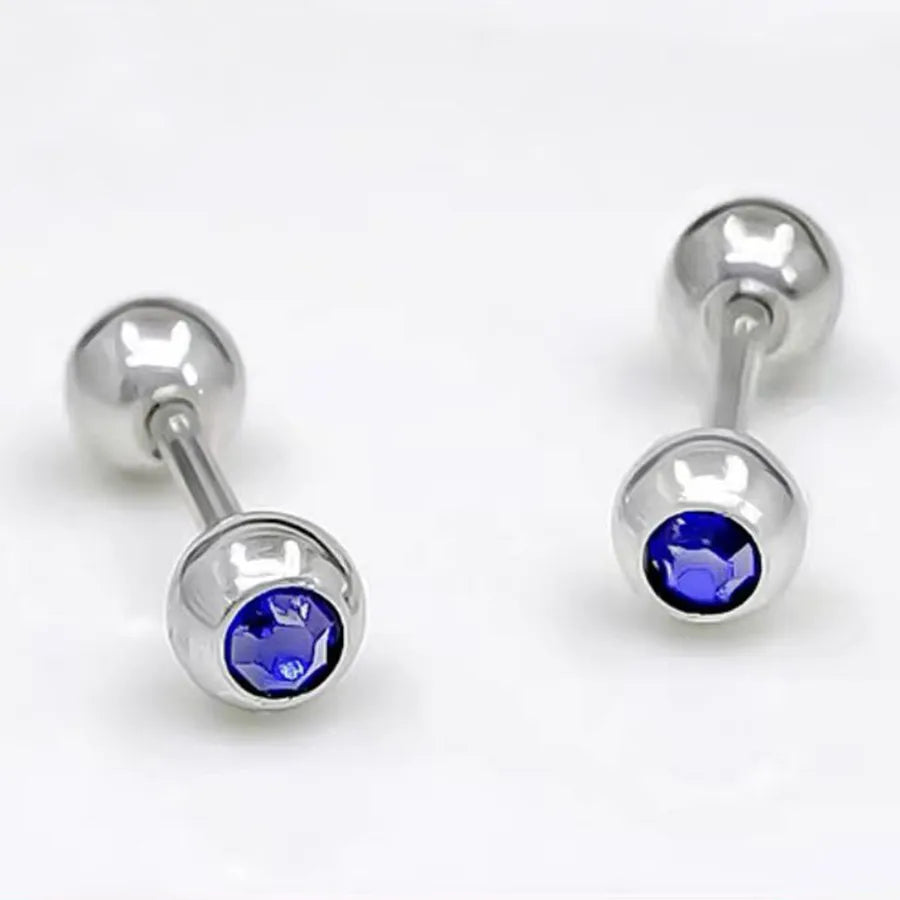 Minimalist Stainless Steel Zirconia Stud Earrings