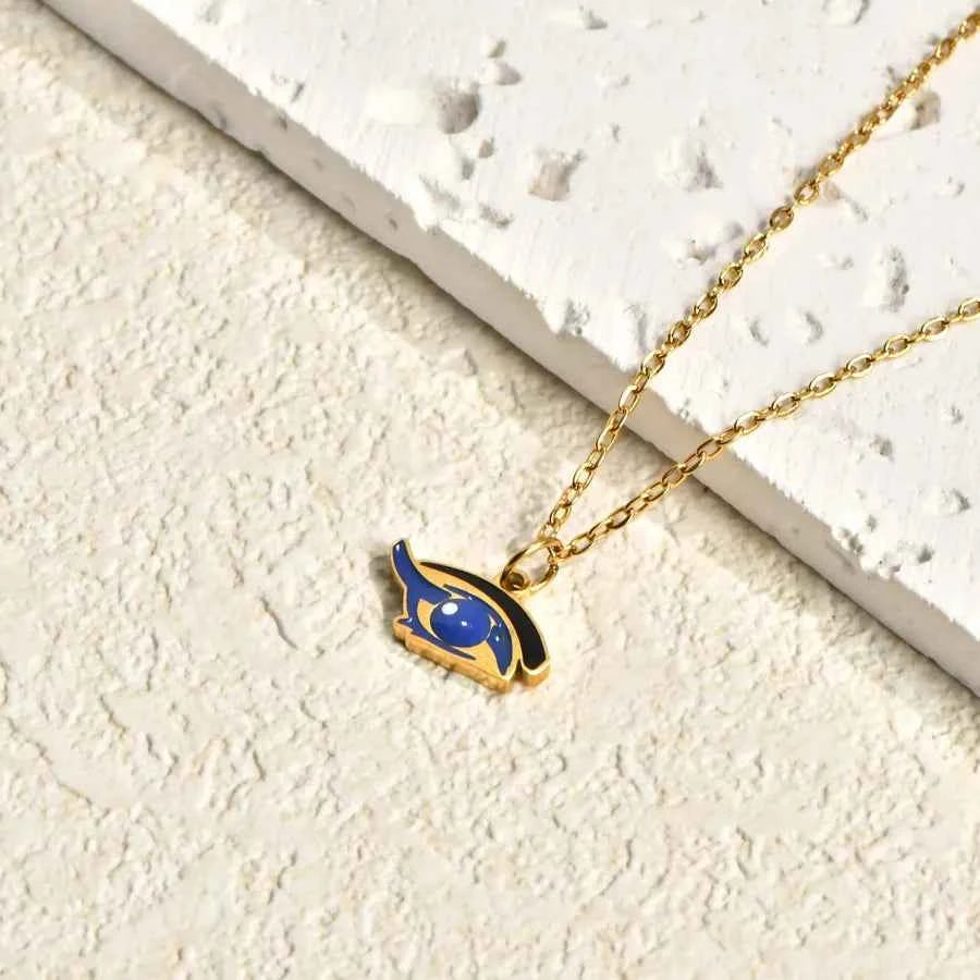 Gold Devil's Eye Pendant Necklace – Vintage Style