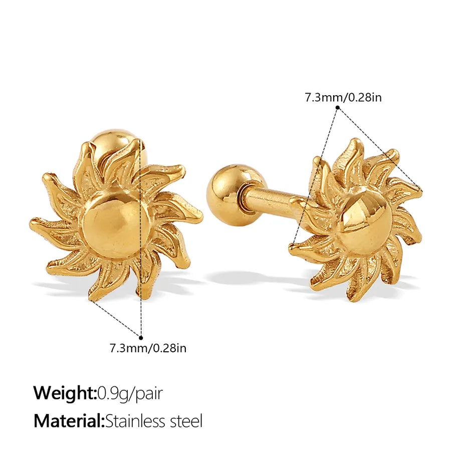 Gold Plated Stainless Steel Bear Earrings EH1216G Piercing Earrings