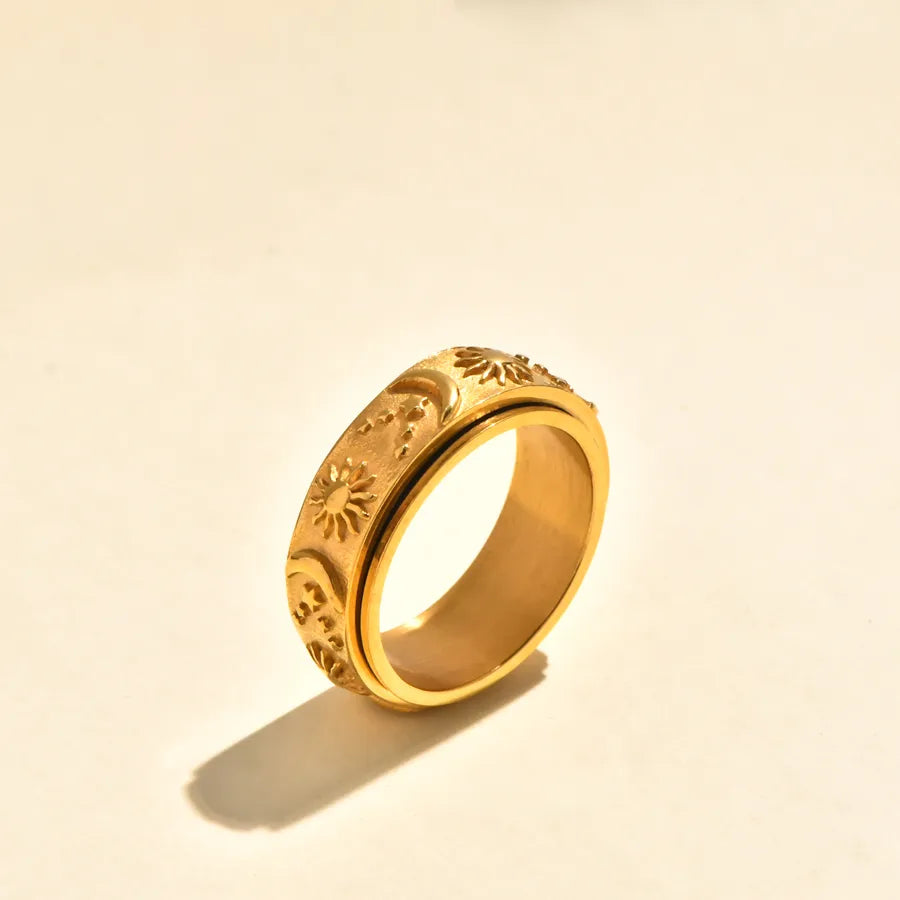 Gold Plated Boho Daisy Geometric Ring