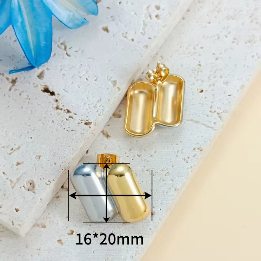Gold Plated Pearl Tassel Earrings for Women Ear Needle 0.08mm Small Gold Squares 1 Pair Package