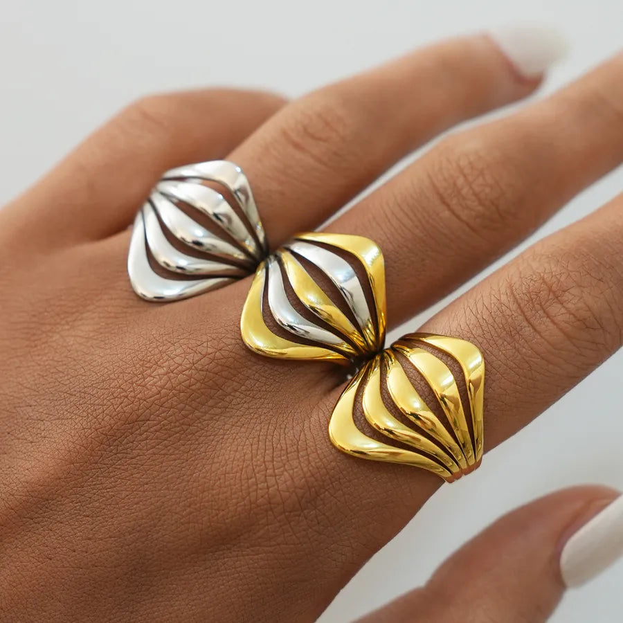 18K Gold Plated Geometric Open Ring