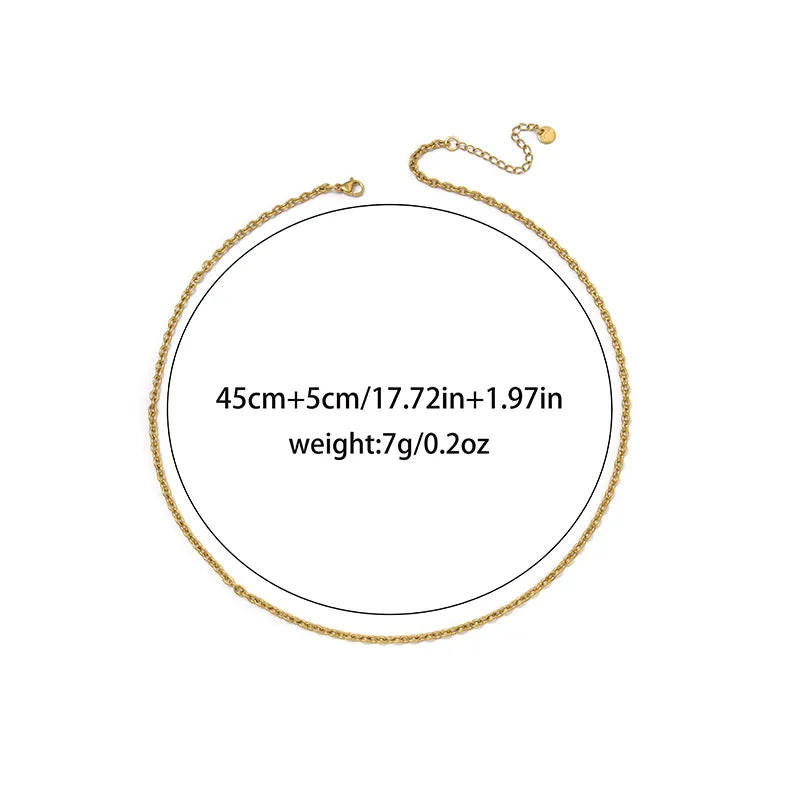 Gold Stainless Steel Chain Necklace Gold
