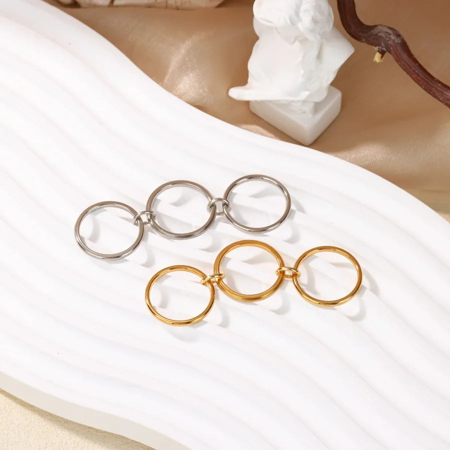 18K Gold Plated Geometric Stainless Steel Ring