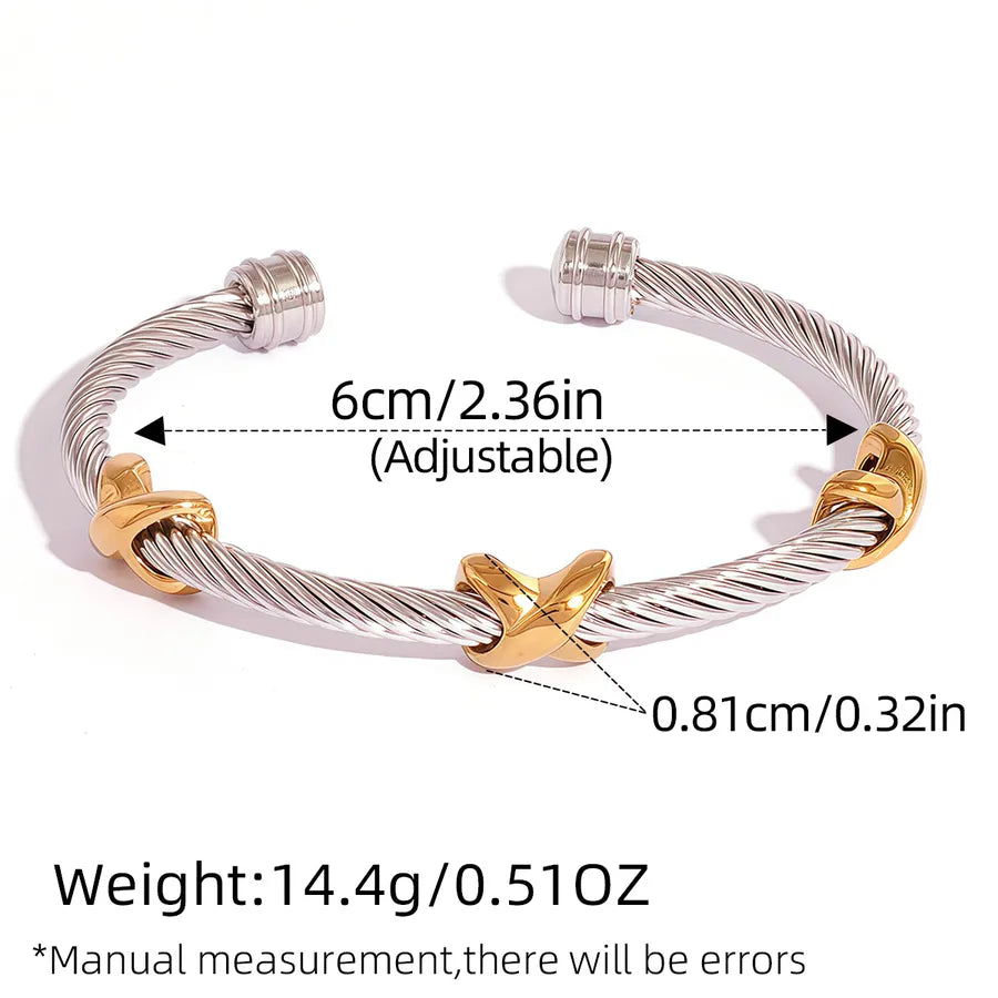 18K Gold Plated Stainless Steel Open Bangle