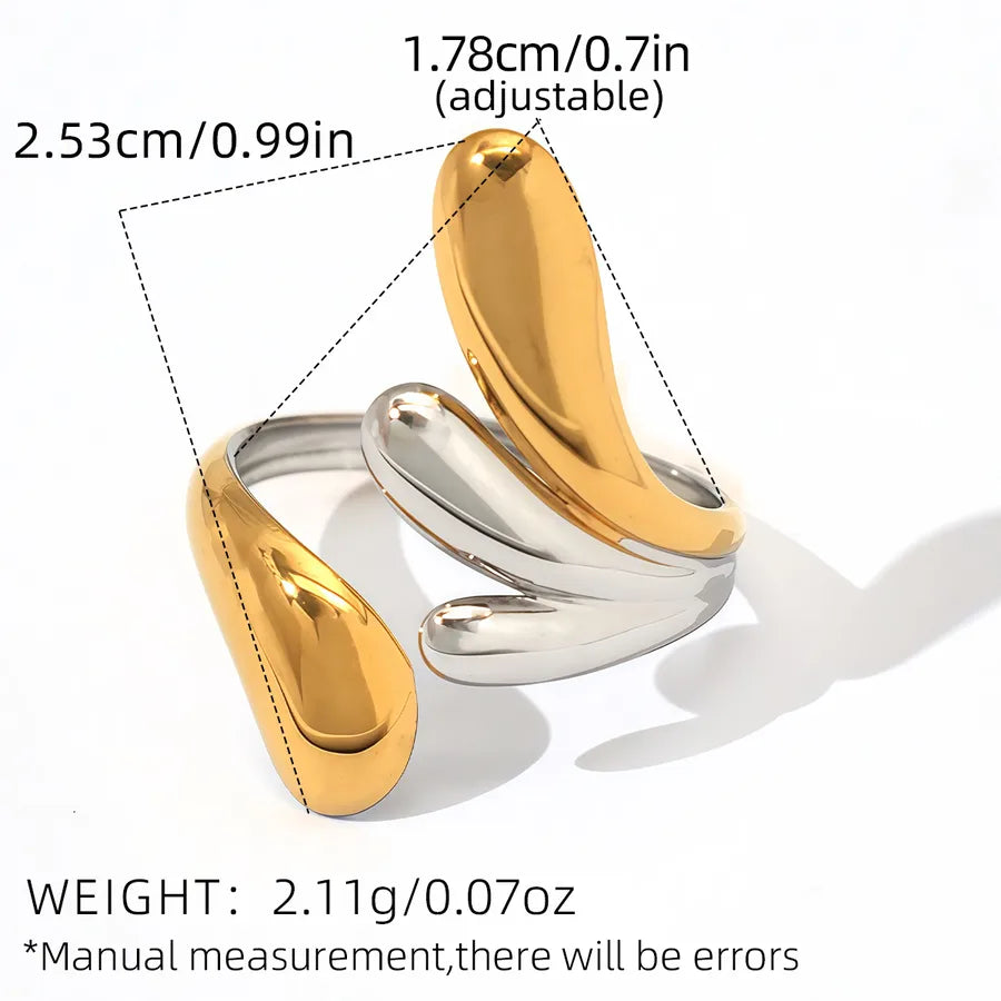 18K Gold Geometric Stainless Steel Ring