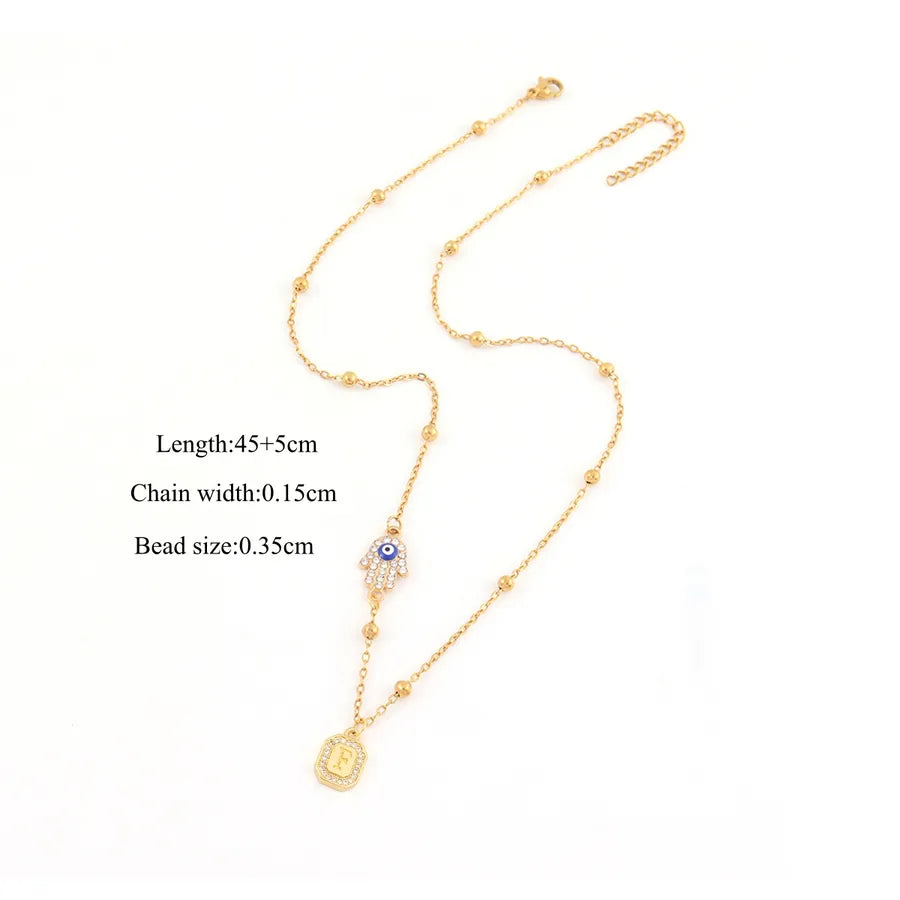 18K Gold Plated Hand of Fatima Pendant Necklace Gold F