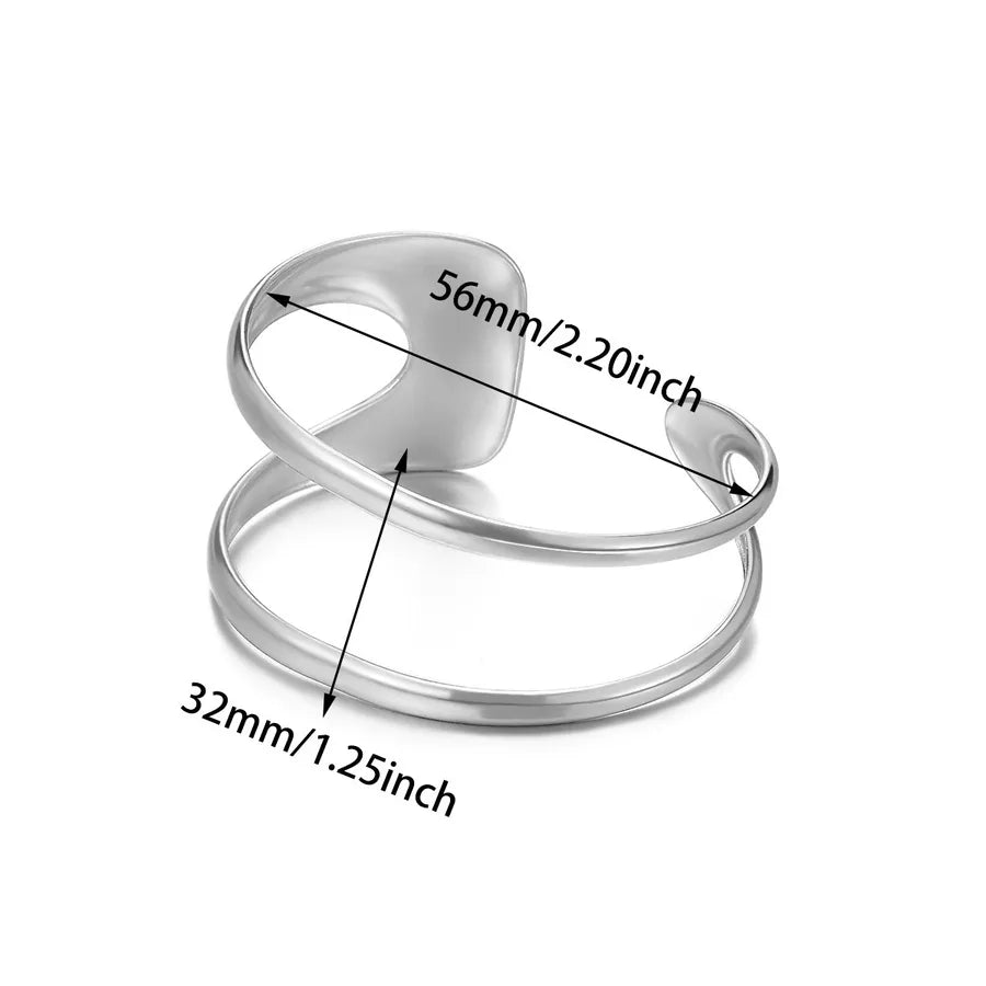 Stainless Steel Star Flower Open Bangle B1868P