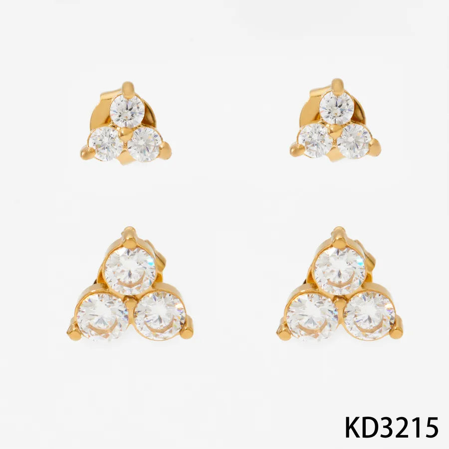 Gold Plated Clover & Hoop Stainless Steel Earrings Gold Earrings KD3215