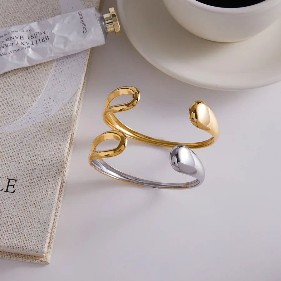 18K Gold PVD Geometric Stainless Steel Bangle