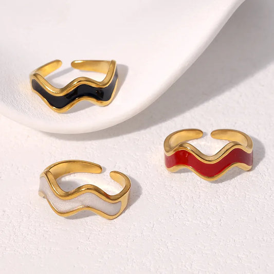 18K Gold Vintage Open Ring for Women