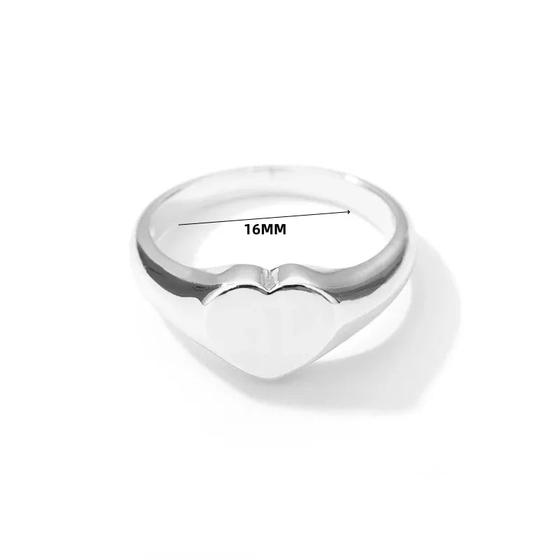 18K Gold Heart Ring – Stainless Steel, PVD Coated 10