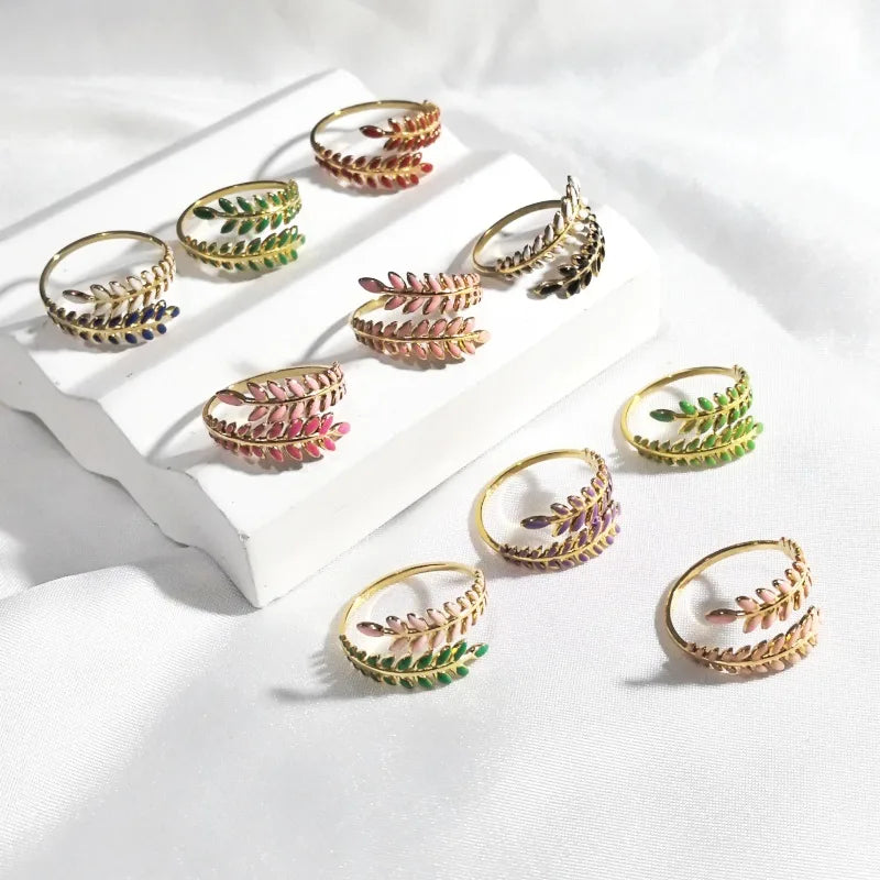 18K Gold Plated Open Wheat Spike Ring