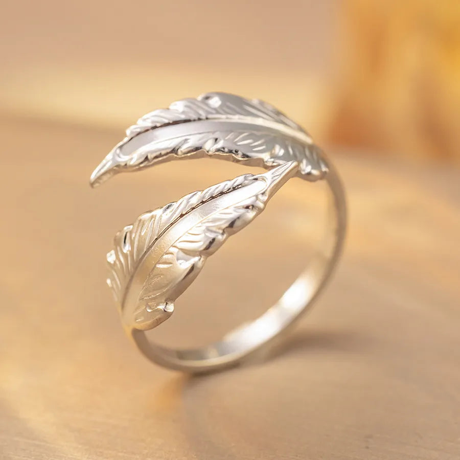 18K Gold Titanium Steel Geometric Open Ring K296 Steel Color Ring Open