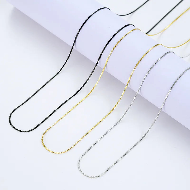 Titanium Steel Flat S Chain Necklace – 10 Pack