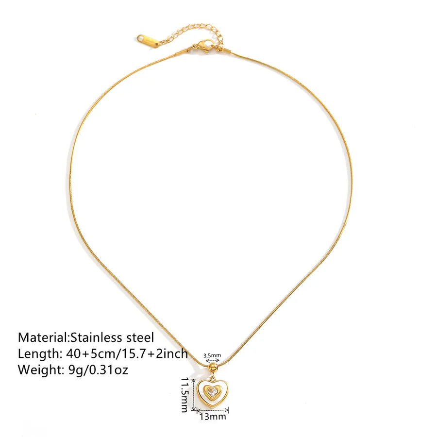 18K Gold Plated Heart Pendant Necklace