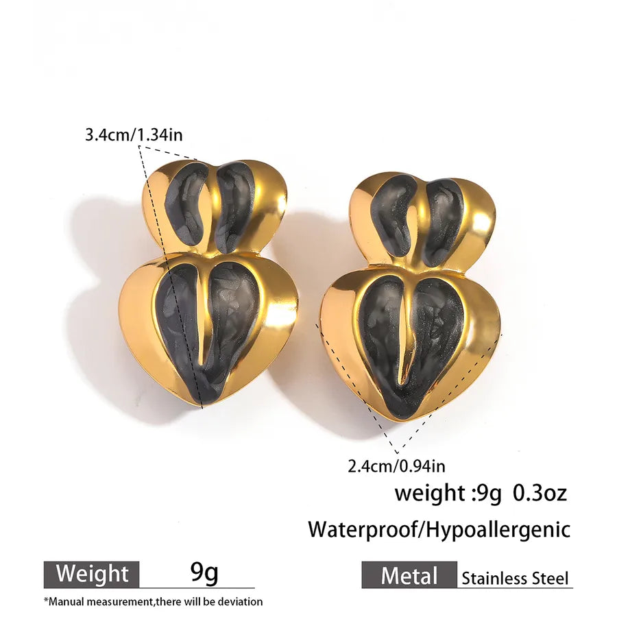 Gold Plated Titanium Steel Drop Earrings 5#