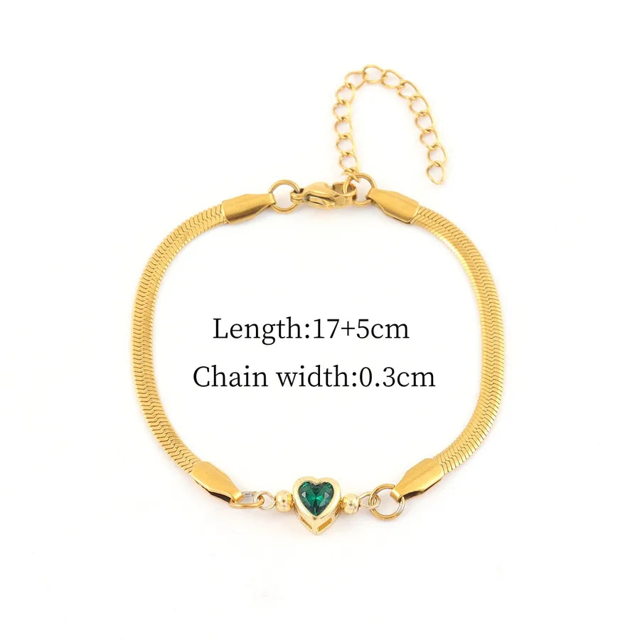 Gold Heart Stainless Steel Bracelet Gold Color5