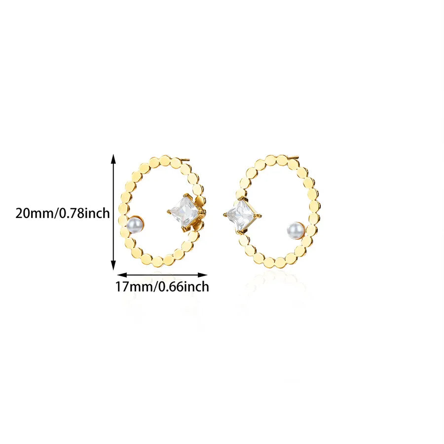 Blue Zircon Starfish Pearl Hoop Earrings E6054