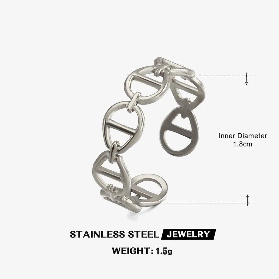 18K Gold PVD Coated Geometric Stainless Steel Ring Steel Ring